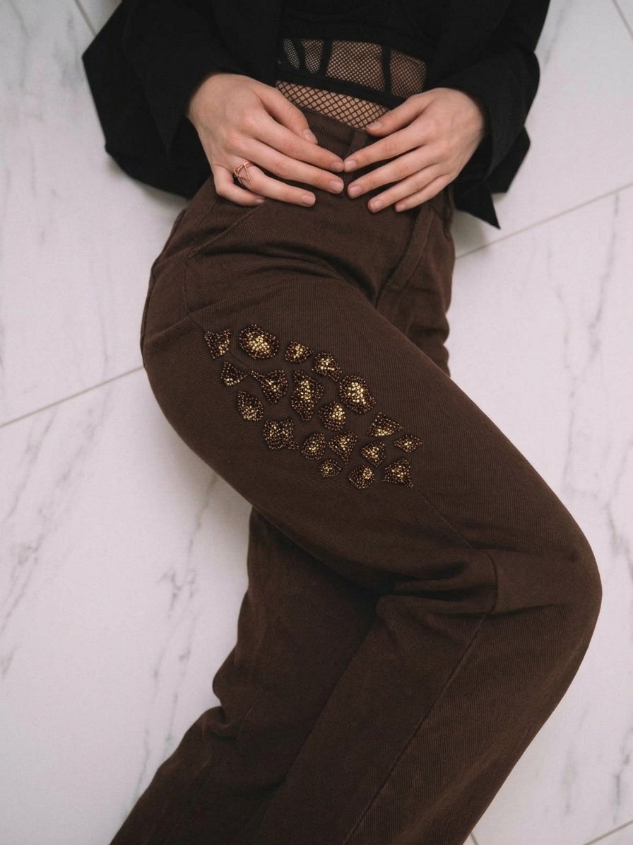 Shiny Denim Pantolon